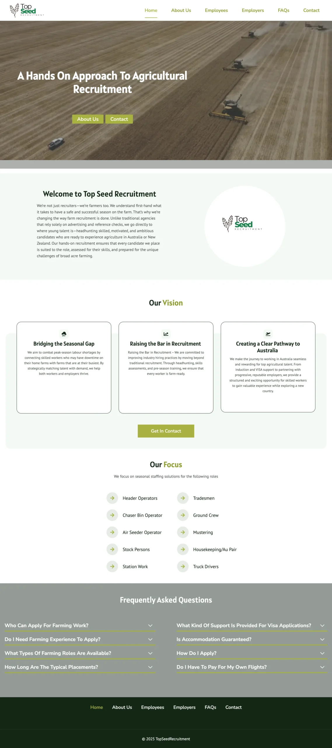 Top Seed Recruitment Website Preview